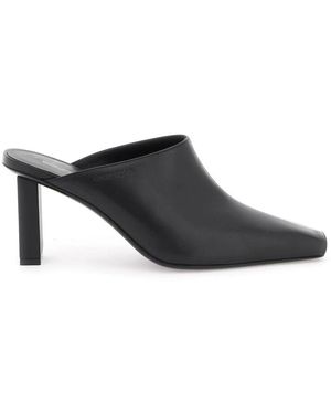 Courreges Leren Cut-Out Muiltjes - Zwart