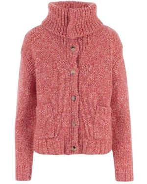 arch4 Truien & Vesten ,Roze ,Kasjmier Kasjmier Vest Met Geribde Kraag - Rood