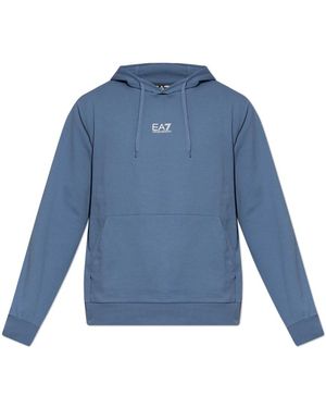 EA7 Hoodies & Sweatvesten ,Blauw ,Katoen Cotton Sweatshirt