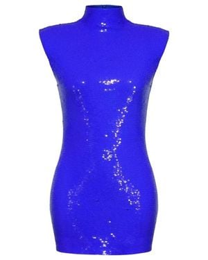 Nue Kobalt Mini Kleid - Blau