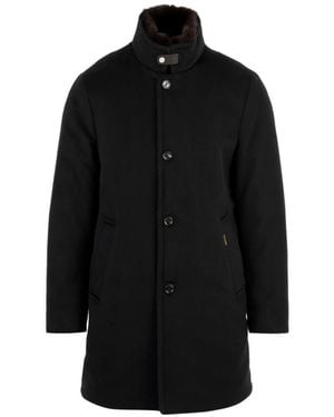 Moorer Jassen ,Blauw ,Wol Bond-Fur-Le Jacket - Zwart