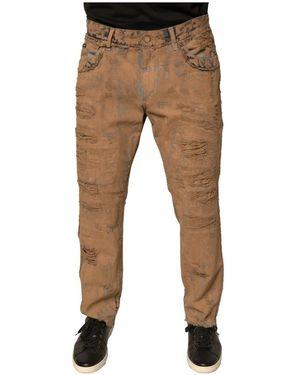 Dolce & Gabbana Slim Fit Jeans - Brown