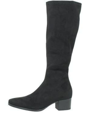 Miss Elastic Heeled Boots - Negro