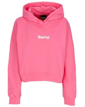 DISCLAIMER Korte Hoodie Met Groot Logo - Roze