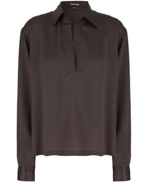 Tom Ford Overhemden ,Bruin ,Blouses