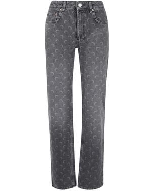 Marine Serre Straight Jeans - Grigio