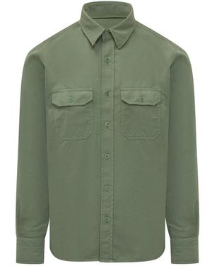 Tom Ford Cotton Silk Faille Military Shirt - Groen