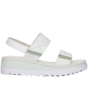 Rieker Flat Sandals - Blanco
