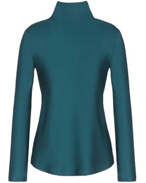 Giorgio Armani Tops ,Groen ,Elegante Groene Zijden Blouse