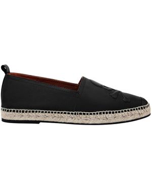Philipp Plein Schoenen ,Zwart ,Leer Leather Espadrillas Skull