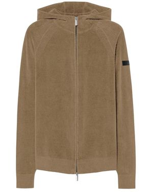 Rrd Hoodies & Sweatvesten ,Bruin ,Katoen Velvet Techno Wash Hood Zip Knit - Groen