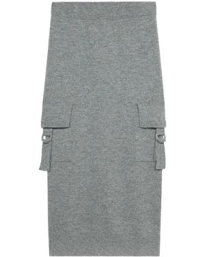 Blumarine Grauer Cargo-Rock Mit Gerippten Details