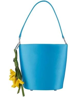 Self-Portrait Satin Bucket Bag - Blau