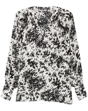 KARL LAGERFELD Overhemden ,Veelkleurig ,V-Hals Blouse - Zwart