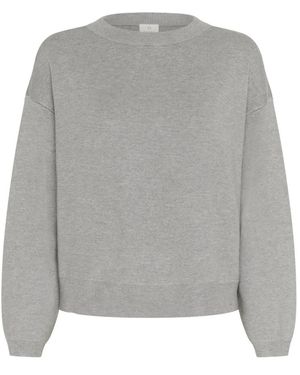 Kaffe Truien & Vesten ,Grijs ,Leer Rondgebreide Bovenkleding