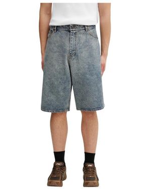 Daily Paper Korte Broeken ,Blauw ,Denim Compact Shield Embroidery Denim Shorts
