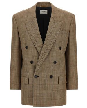 Saint Laurent Dubbele-Breasted Blazer - Groen