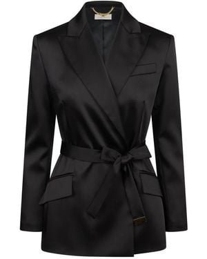 Elisabetta Franchi Stretch Satin Jas - Zwart