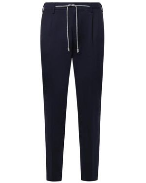 Eleventy Broeken ,Blauw ,Slim-Fit Broeken