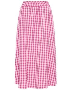 Ichi Ihkate Check Skirt - Roze