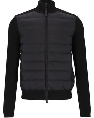 Moncler Jassen ,Zwart ,Wol Gepolsterd Vest Met Rits