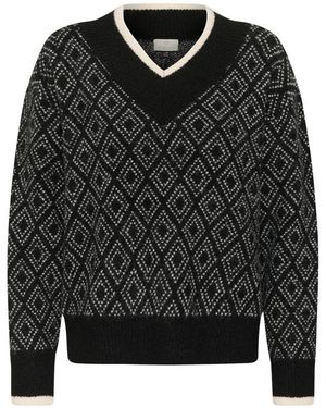 Kaffe Lizza Argyle - Zwart