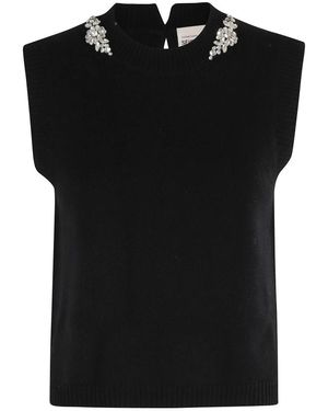 Semicouture Round-Neck Knitwear - Black