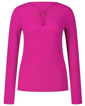 Marc Cain Magliette a maniche lunghe con scollo a v arricciato - Rosa