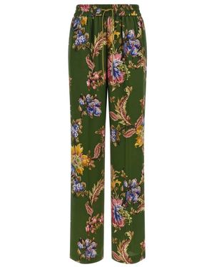 Etro Broeken ,Veelkleurig ,Rechte Broek - Groen
