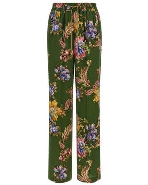Etro Broeken ,Veelkleurig ,Rechte Broek - Groen