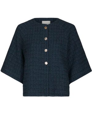 Neo Noir Jassen ,Blauw ,Tweed Tweed Jas