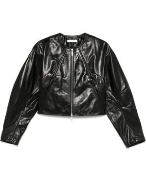 Helmut Lang Artikulierte Lederjacke - Schwarz