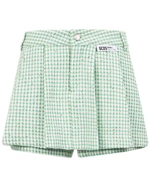 Gcds Korte Broeken ,Groen ,Tweed Tweed Geplooide Minirok
