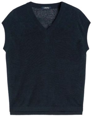 Max Mara V-Neck Knitwear - Blue