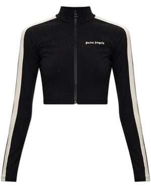 Palm Angels Hoodies & Sweatvesten ,Zwart ,Logo-Bedrukte Sweater