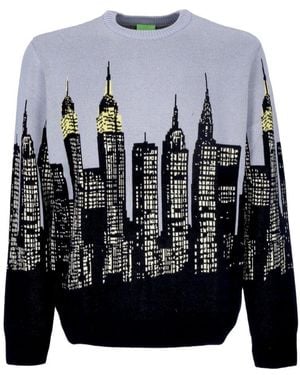 Huf Skyline Crew Sweater Hellblau
