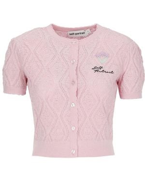 Self-Portrait Cardigans - Pink