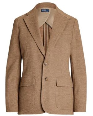 Polo Ralph Lauren Wol En Katoen Chevron Blazer - Bruin