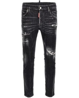 DSquared² Schwarze Skater-Jeans Mit Rissen - Grau