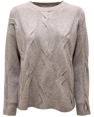 Kangra Girocollo A Treccia Pullover - Grau