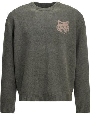 Maison Kitsuné Round-Neck Knitwear - Gris