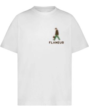 flâneur Blurred Stroller T-Shirt - Wit