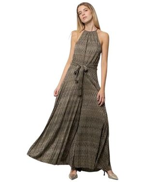 Kaos Jumpsuits & Playsuits ,Groen ,Chevron Lurex Jumpsuit - Bruin