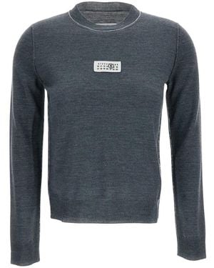 MM6 by Maison Margiela Round-Neck Knitwear - Blue