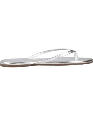 TKEES Schoenen ,Grijs ,Leer Metallics Flip Flop - Wit