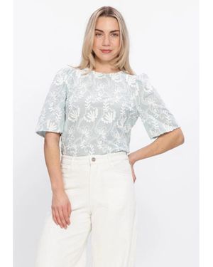 Object Overhemden ,Blauw ,Katoen Objmya 2/4 Re Top - Wit