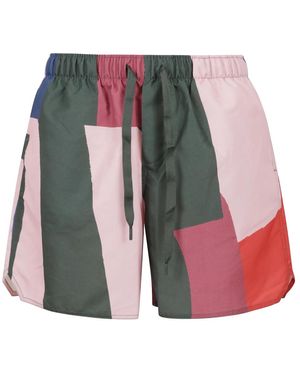 JW Anderson Bunt Elastische Taille Badeanzug Mit Taschen - Rot