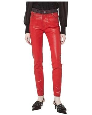 John Richmond Leather Trousers - Red