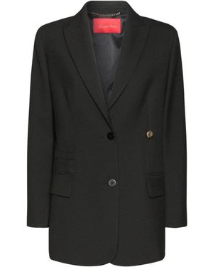 Elena Miro Jassen ,Zwart ,Leer Q009Z0 Blazer