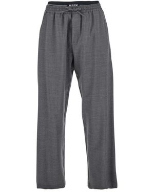 MSGM Straight Trousers - Grigio